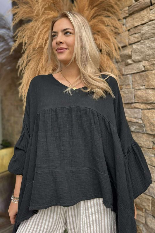 Made in Italy Santos Artist Smock Black - 